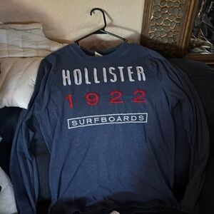 Hollister Blue and Red Long Sleeve Tee